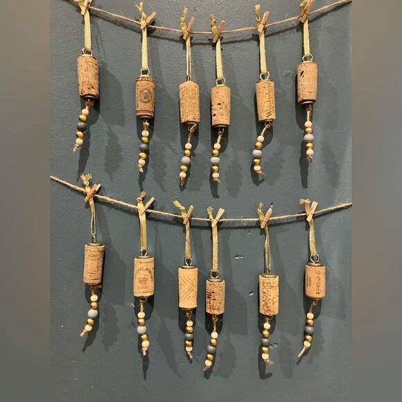 Set of 12 cork tree decorations, homemade, NWOT - Picture 3 of 5